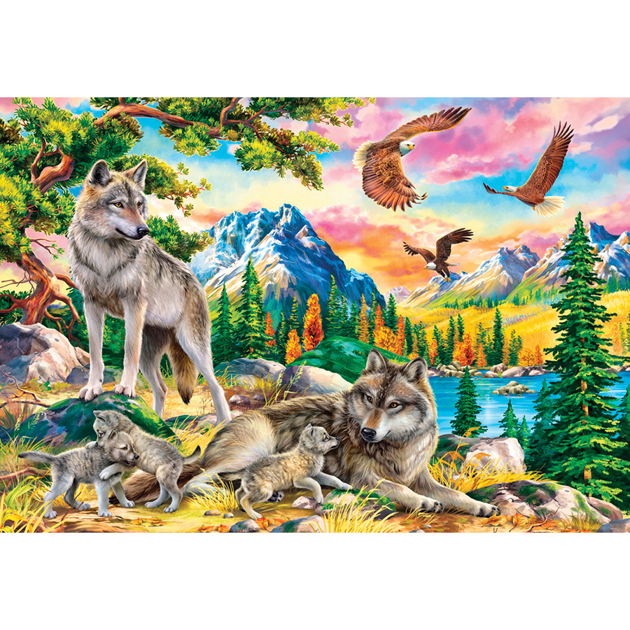 puzzle Castorland Famiglia di lupi e aquile - 1000 pezzi