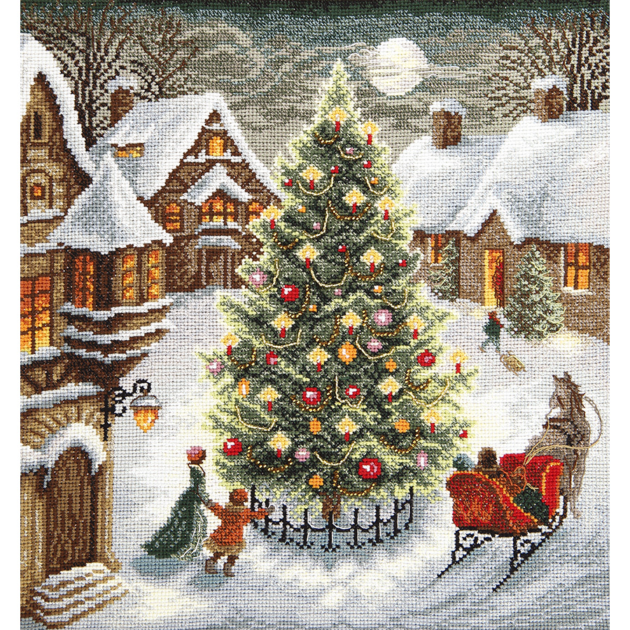 Paesaggio natale prestampato 11CT punto croce Kit ricamo DMC fili pittura  artigianale artigianato Hobby filo interdentale gioielli Mulina