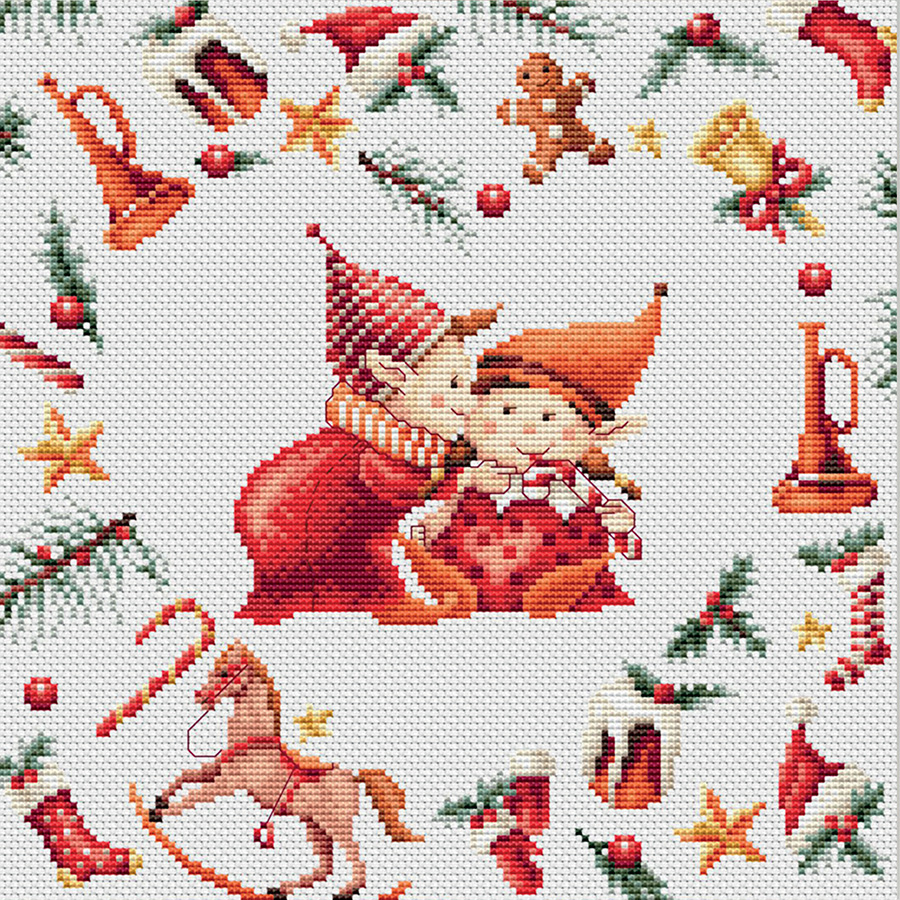 kit ricamo a punto croce - Elfi di Natale 3 - Dutch Stitch Brothers