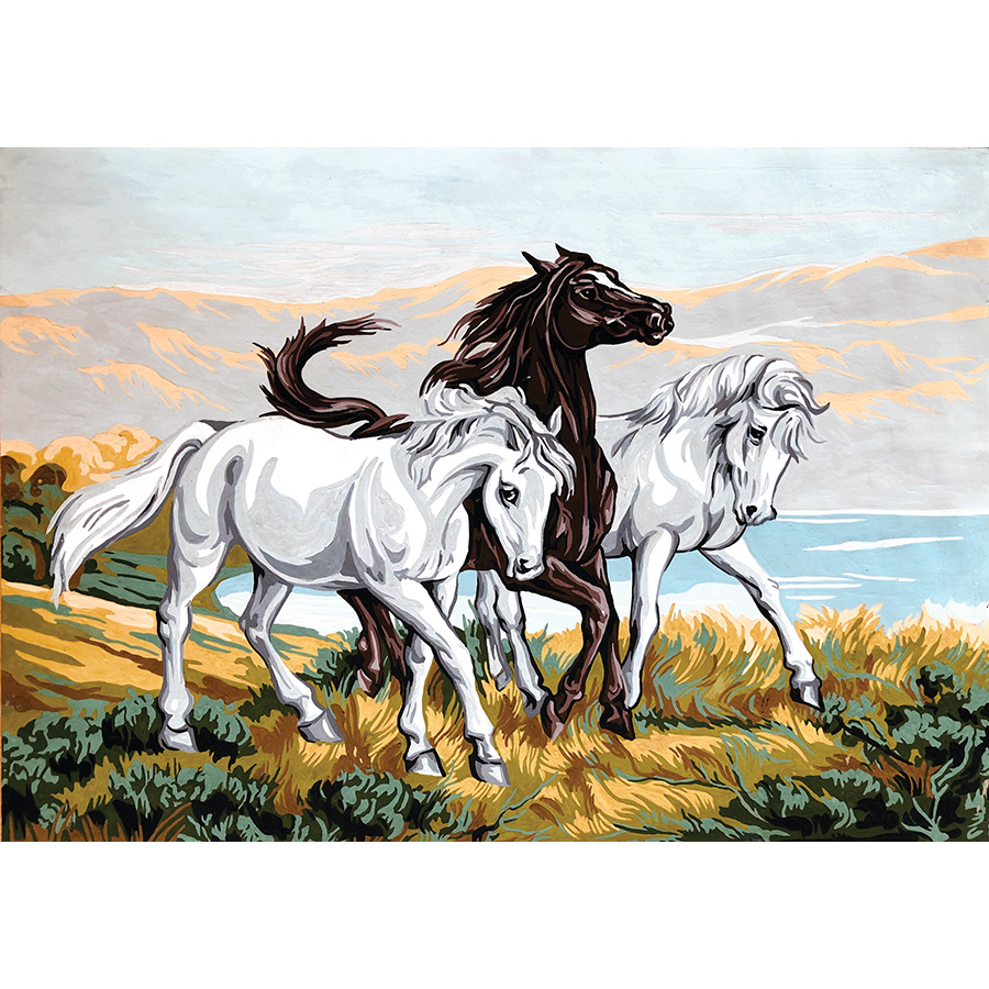 Три белых коня рисунок