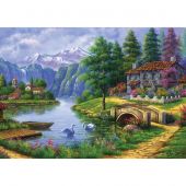 puzzle - Art Puzzle - Villaggio lago - 1500 pezzi