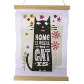 Banner a diamante - Crystal Art D.I.Y - Gatto a casa