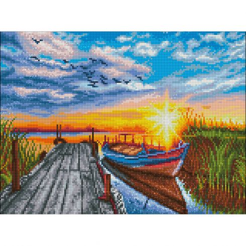 Kit ricamo diamante - Pontone al tramonto - Diamond Painting