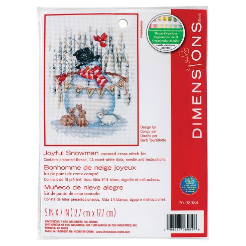 kit ricamo a punto croce - Felice pupazzo di neve - Dimensions