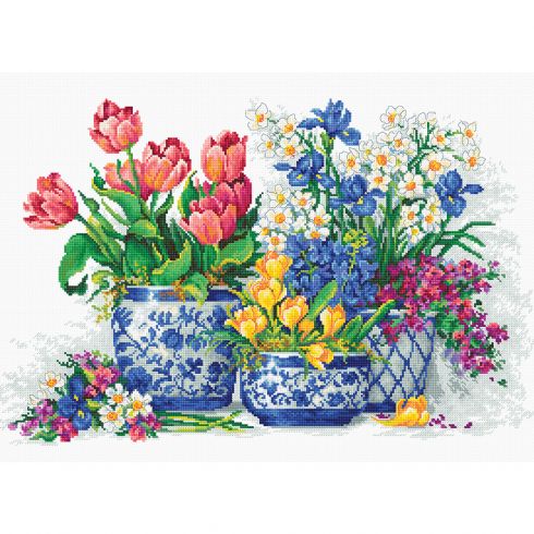 AMBATTERY Punto Croce Prestampato, Mazzo di fiori per gatti, Q, 50 x 70 cm Punto  Croce Kit da Ricamare per Principianti, Set Kit Ricamo Punto Croce Schemi  Completo Stampato Stampati Prestampati 