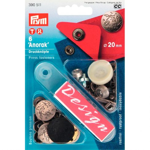 Bottoni a pressione Prym Kit bottoni a pressione Anorak - 20 mm