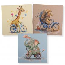 Carta con ricamo a diamante - Crystal Art D.I.Y - Confezione di animali per bambini