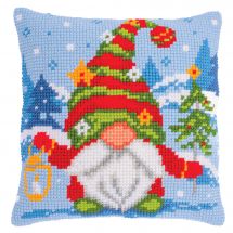 Kit cuscino fori grossi - Vervaco - Gnomo di Natale